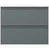 Mexen Orio bathroom cabinet 60 cm with Vela basin, 2 drawers, graphite matte/white matte - 91A10-06047-2-BFF66-W23M01