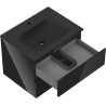 Mexen Orio bathroom cabinet 60 cm with Vela washbasin, 2 drawers, black gloss/black matte - 91A10-06047-2-BFF70-W23M71