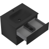 Mexen Orio 60 cm bathroom cabinet with Vela washbasin, 2 drawers, matte black - 91A10-06047-2-BFF71-W23M71