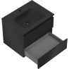 Mexen Orio 60 cm bathroom cabinet with Vela washbasin, 2 drawers, matte black - 91A10-06047-2-BFF71-W23M71