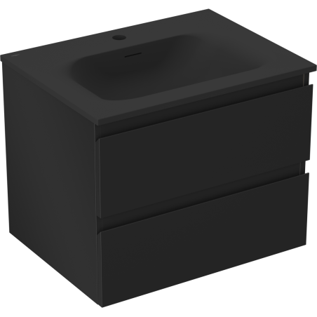 Mexen Orio 60 cm bathroom cabinet with Vela washbasin, 2 drawers, matte black - 91A10-06047-2-BFF71-W23M71