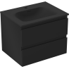 Mexen Orio 60 cm bathroom cabinet with Vela washbasin, 2 drawers, matte black - 91A10-06047-2-BFF71-W23M71