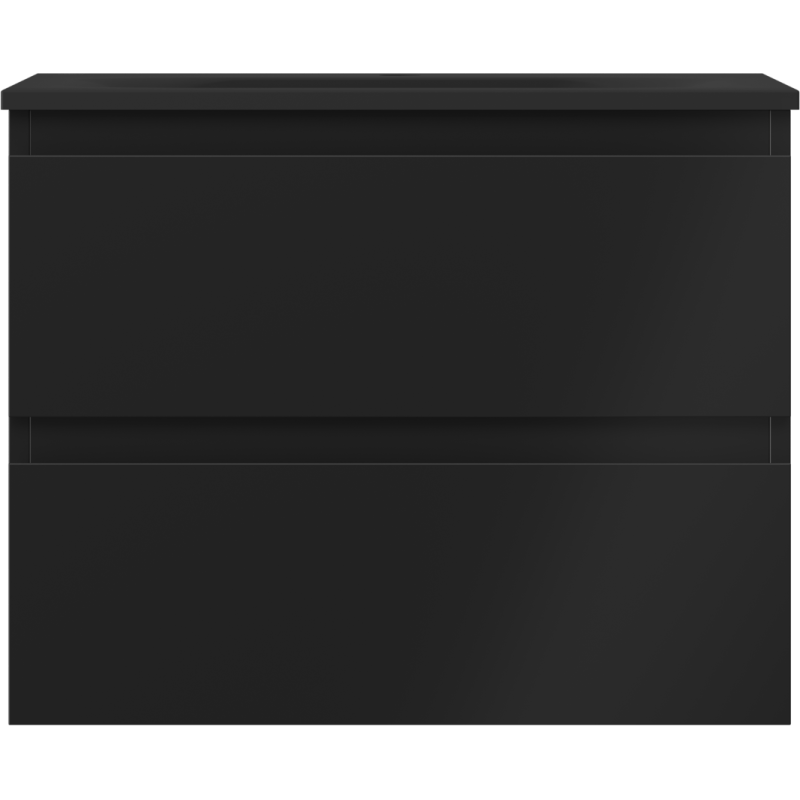 Mexen Orio bathroom cabinet 60 cm with Vela sink, 2 drawers, black matt - 91A10-06047-2-BFF71-W23M71