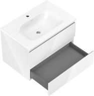 Mexen Orio bathroom cabinet 70 cm with Vela washbasin, 2 drawers, white gloss - 91A10-07047-2-BFF00-W23M00