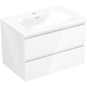 Mexen Orio bathroom cabinet 70 cm with Vela washbasin, 2 drawers, white gloss - 91A10-07047-2-BFF00-W23M00