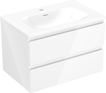 Mexen Orio bathroom cabinet 70 cm with Vela washbasin, 2 drawers, white gloss - 91A10-07047-2-BFF00-W23M00