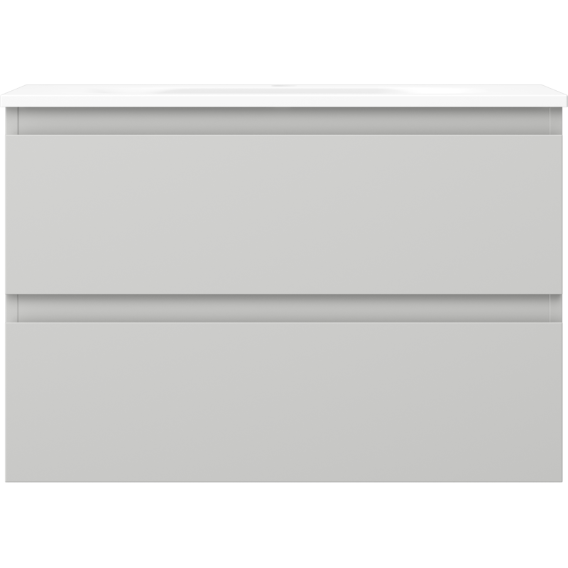 Mexen Orio bathroom cabinet 70 cm with Vela sink, 2 drawers, grey matte/white matte - 91A10-07047-2-BFF62-W23M01