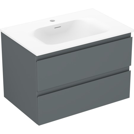 Mexen Orio bathroom cabinet 70 cm with Vela sink, 2 drawers, graphite matte/white matte - 91A10-07047-2-BFF66-W23M01