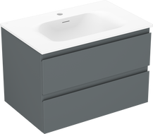 Mexen Orio Bathroom Cabinet 70 cm with Vela Sink, 2 Drawers, Matte Graphite/Matte White - 91A10-07047-2-BFF66-W23M01
