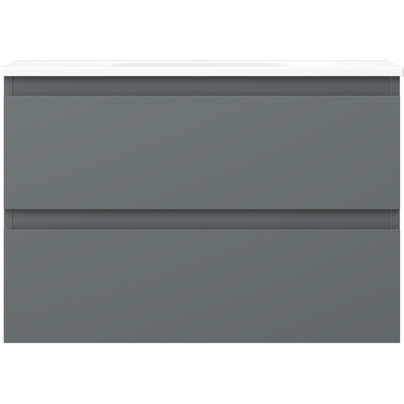 Mexen Orio Bathroom Cabinet 70 cm with Vela Sink, 2 Drawers, Matte Graphite/Matte White - 91A10-07047-2-BFF66-W23M01