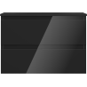 Mexen Orio bathroom cabinet 70 cm with Vela sink, 2 drawers, black gloss/black matte - 91A10-07047-2-BFF70-W23M71