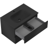 Mexen Orio bathroom cabinet 70 cm with Vela sink, 2 drawers, black matte - 91A10-07047-2-BFF71-W23M71