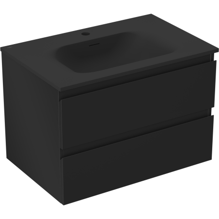 Mexen Orio bathroom cabinet 70 cm with Vela sink, 2 drawers, black matte - 91A10-07047-2-BFF71-W23M71