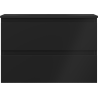 Mexen Orio bathroom cabinet 70 cm with Vela sink, 2 drawers, black matte - 91A10-07047-2-BFF71-W23M71