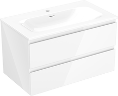 Mexen Orio Bathroom Cabinet 80 cm with Vela Sink, 2 Drawers, White Gloss - 91A10-08047-2-BFF00-W23M00