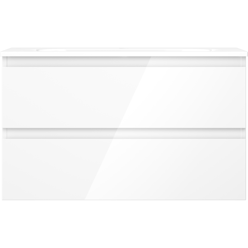 Mexen Orio 80 cm Bathroom Cabinet with Vela Sink, 2 Drawers, White Gloss - 91A10-08047-2-BFF00-W23M00
