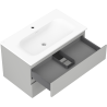 Mexen Orio bathroom cabinet 80 cm with Vela sink, 2 drawers, gray matte/white matte - 91A10-08047-2-BFF62-W23M01