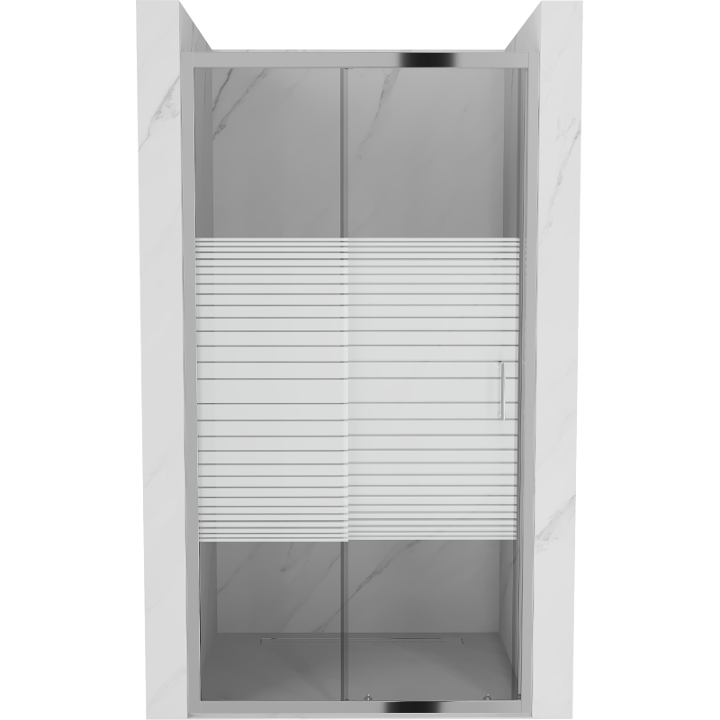 Mexen Apia sliding shower door 100 cm, Stripes, Chrome - 845-100-000-01-20