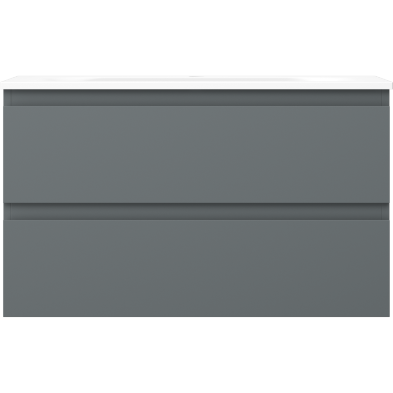Mexen Orio bathroom cabinet 80 cm with Vela washbasin, 2 drawers, graphite mat/white mat - 91A10-08047-2-BFF66-W23M01