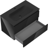 Mexen Orio 80 cm Bathroom Cabinet with Vela Washbasin, 2 Drawers, Black Gloss/Black Matte - 91A10-08047-2-BFF70-W23M71