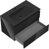Mexen Orio bathroom cabinet 80 cm with sink Vela, 2 drawers, black gloss/black matte - 91A10-08047-2-BFF70-W23M71