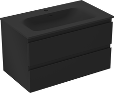 Mexen Orio 80 cm Bathroom Cabinet with Vela Sink, 2 Drawers, Black Matte - 91A10-08047-2-BFF71-W23M71