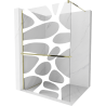Mexen Kioto+ shower wall with Walk-in shelf 120 x 200 cm, white wave, gold - 800-120-121-50-97