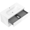 Mexen Orio bathroom cabinet 90 cm with Vela washbasin, 2 drawers, white gloss - 91A10-09047-2-BFF00-W23M00