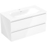 Mexen Orio bathroom cabinet 90 cm with Vela washbasin, 2 drawers, white gloss - 91A10-09047-2-BFF00-W23M00