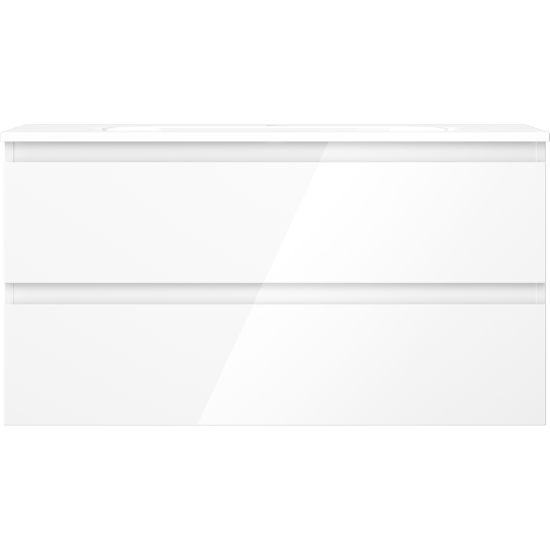 Mexen Orio 90 cm bathroom cabinet with Vela basin, 2 drawers, white gloss - 91A10-09047-2-BFF00-W23M00