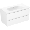 Mexen Orio bathroom cabinet 90 cm with Vela washbasin, 2 drawers, white matte - 91A10-09047-2-BFF01-W23M01