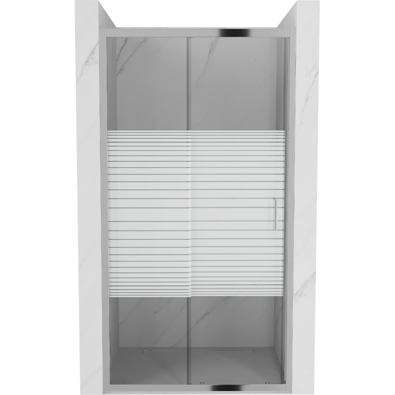 Mexen Apia sliding shower door 115 cm, Stripes, Chrome - 845-115-000-01-20