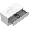 Mexen Orio bathroom cabinet 90 cm with Vela washbasin, 2 drawers, grey matte/white matte - 91A10-09047-2-BFF62-W23M01