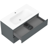 Mexen Orio bathroom cabinet 90 cm with Vela washbasin, 2 drawers, matte graphite/white matte - 91A10-09047-2-BFF66-W23M01