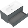 Mexen Orio 90 cm Bathroom Cabinet with Vela Sink, 2 Drawers, Matte Graphite/Matte White - 91A10-09047-2-BFF66-W23M01