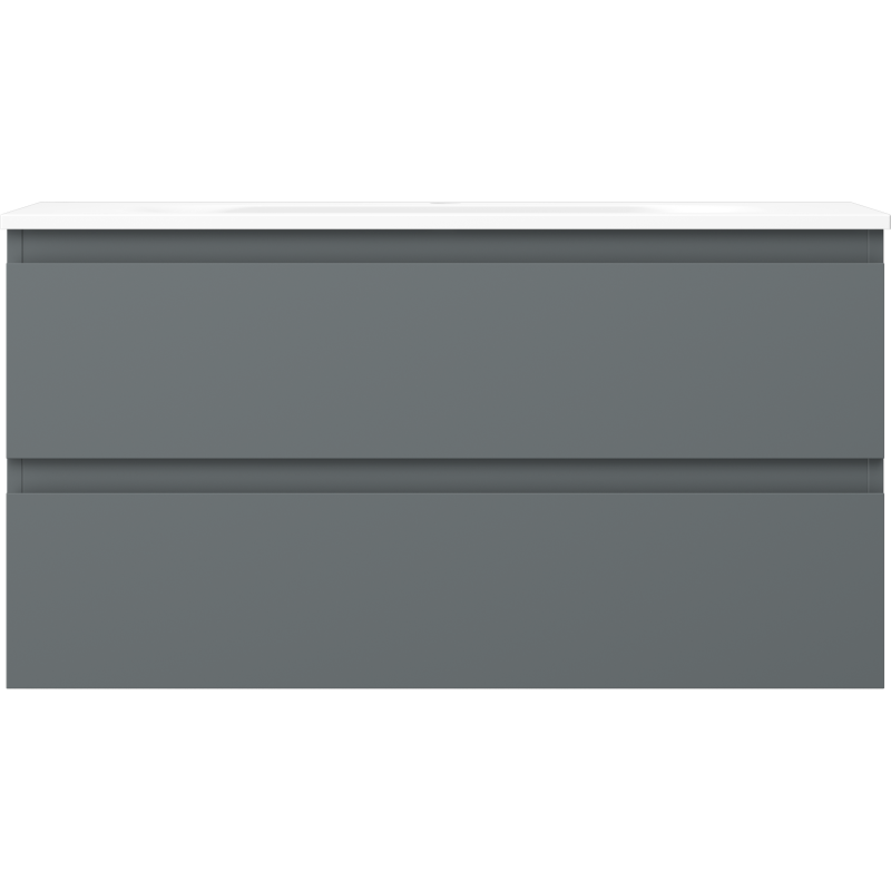 Mexen Orio 90 cm Bathroom Cabinet with Vela Sink, 2 Drawers, Matte Graphite/Matte White - 91A10-09047-2-BFF66-W23M01