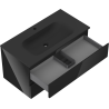 Mexen Orio 90 cm bathroom cabinet with Vela sink, 2 drawers, black gloss/black matte - 91A10-09047-2-BFF70-W23M71