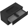 Mexen Orio bathroom cabinet 90 cm with Vela sink, 2 drawers, matte black - 91A10-09047-2-BFF71-W23M71