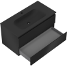 Mexen Orio bathroom cabinet 90 cm with Vela sink, 2 drawers, matte black - 91A10-09047-2-BFF71-W23M71