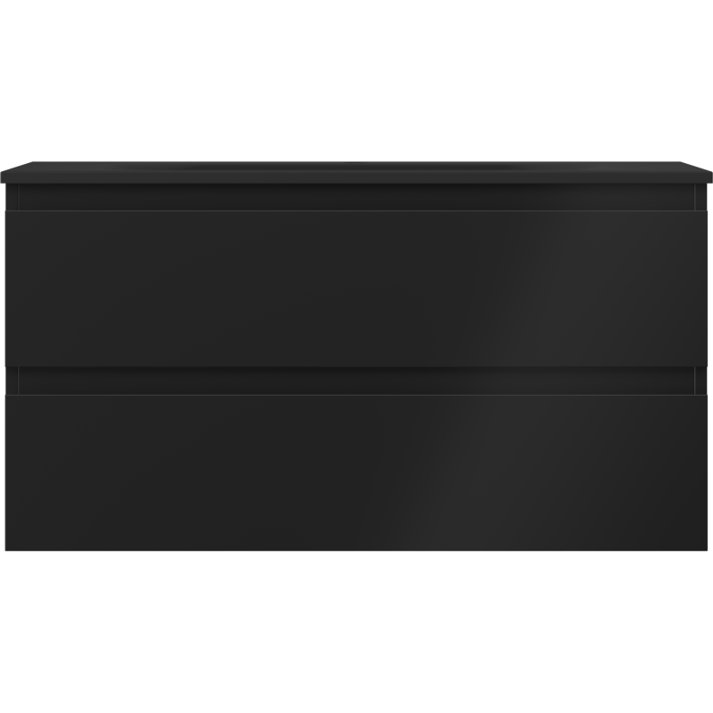 Mexen Orio Bathroom Cabinet 90 cm with Vela Sink, 2 Drawers, Black Matt - 91A10-09047-2-BFF71-W23M71