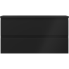 Mexen Orio bathroom cabinet 90 cm with Vela sink, 2 drawers, matte black - 91A10-09047-2-BFF71-W23M71