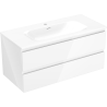 Mexen Orio bathroom cabinet 100 cm with Vela washbasin, 2 drawers, white gloss - 91A10-10047-2-BFF00-W23M00