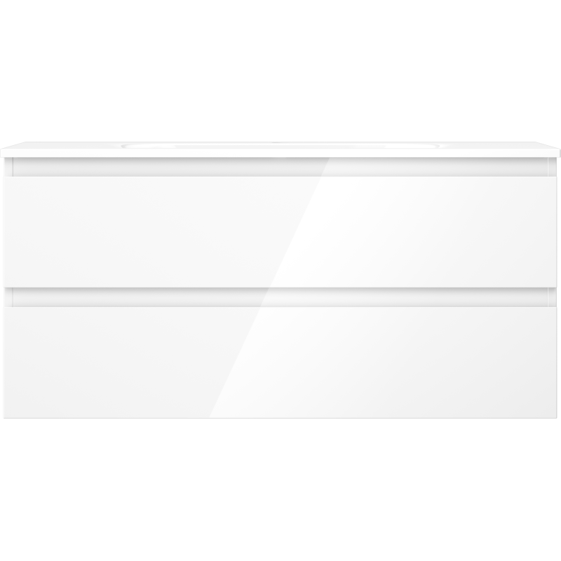 Mexen Orio Bathroom Cabinet 100 cm with Vela Sink, 2 Drawers, White Gloss - 91A10-10047-2-BFF00-W23M00