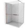 Mexen Kioto+ Walk-in shower wall with shelf 80 x 200 cm, transparent, rose gold - 800-080-121-60-00