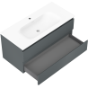Mexen Orio bathroom cabinet 100 cm with Vela washbasin, 2 drawers, matte graphite/white matte - 91A10-10047-2-BFF66-W23M01