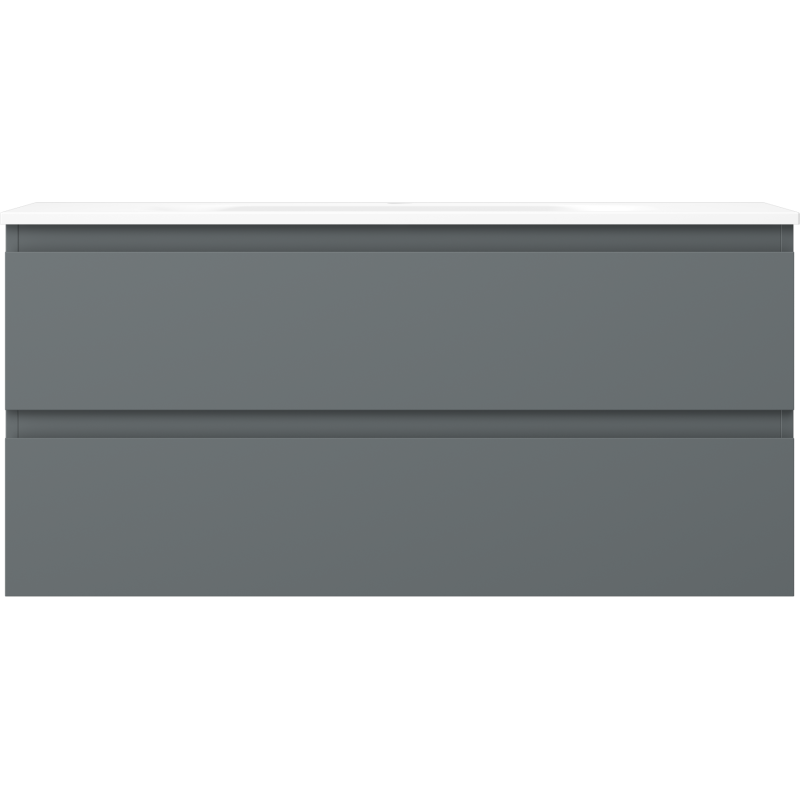 Mexen Orio 100 cm Bathroom Cabinet with Vela Sink, 2 Drawers, Matte Graphite/Matte White - 91A10-10047-2-BFF66-W23M01