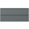 Mexen Orio bathroom cabinet 100 cm with Vela washbasin, 2 drawers, matte graphite/white matte - 91A10-10047-2-BFF66-W23M01