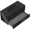 Mexen Orio bathroom cabinet 100 cm with Vela sink, 2 drawers, black gloss/matte black - 91A10-10047-2-BFF70-W23M71