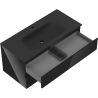 Mexen Orio bathroom cabinet 100 cm with Vela sink, 2 drawers, black gloss/black matte - 91A10-10047-2-BFF70-W23M71