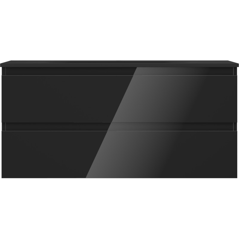 Mexen Orio 100 cm Bathroom Cabinet with Vela Sink, 2 Drawers, Black Gloss/Black Matte - 91A10-10047-2-BFF70-W23M71